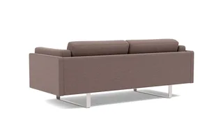 EJ280 Sofa, 2½ seater, 212 cm by Fredericia in Erik 9998 Broken Grey, Brushed chrome, sledge base (High) – product photo 3 of 4