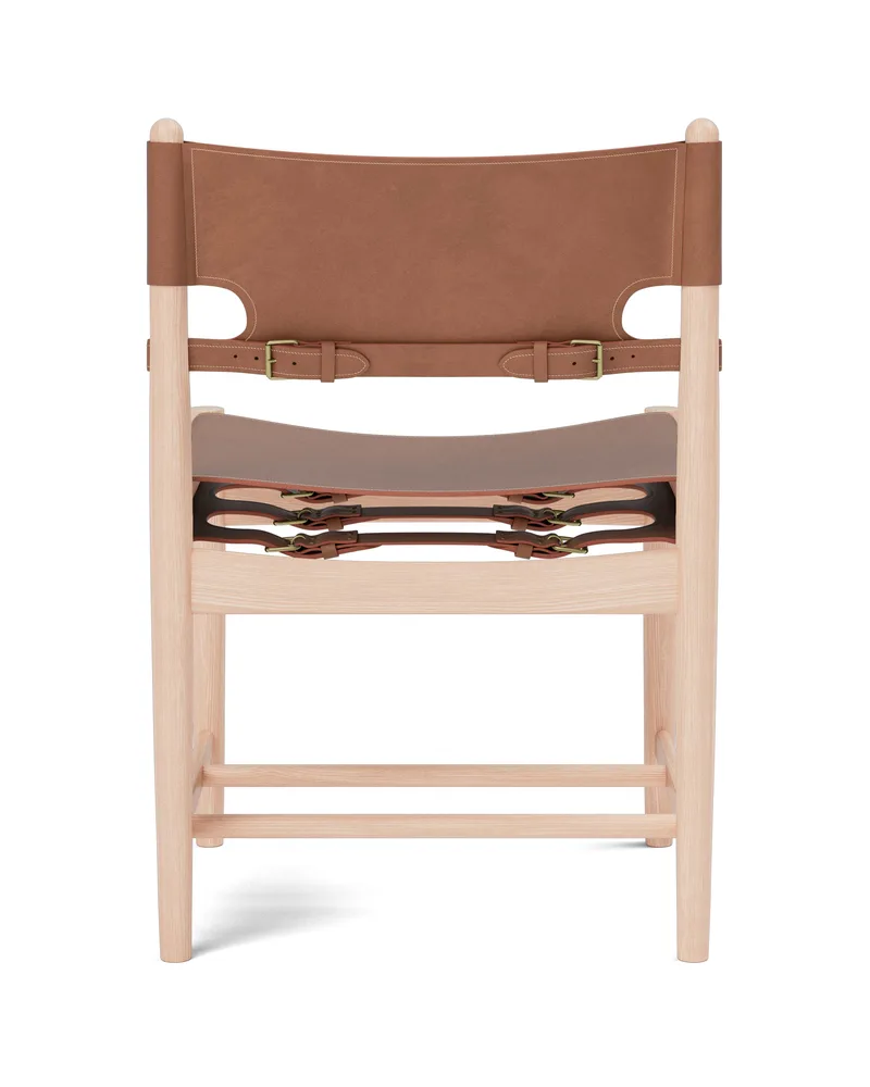 The Spanish Dining Chair von Fredericia in Leather, cognac, Oak light oil – Produktfoto 2 von 4