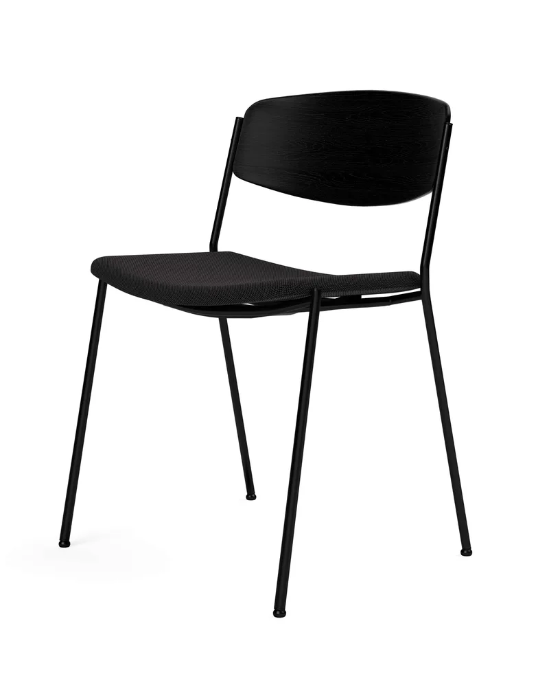 Lynderup Chair Seat upholstered by Fredericia in Re-Wool 198, Black ash, FSC Mix 70%, Black lacquer – product photo 1 of 4