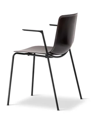 Pato Paper 4 Leg Armchair de Fredericia en Papershell w/black screws, FSC Mix 70%, Black – photo du produit 3 sur 4