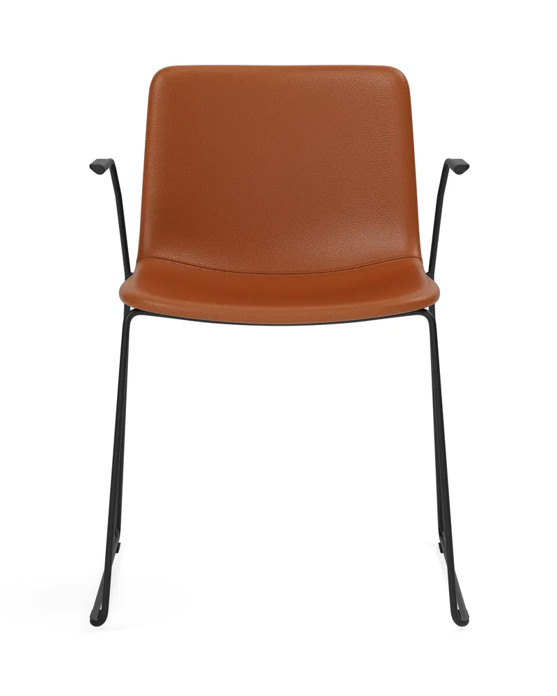 Pato Sledge Armchair by Fredericia in Leather Omni 307, Cognac, Black – product photo