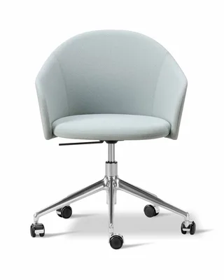Gomo Armchair Swivel Base 5-star by Fredericia in Mylla 811, Polished aluminium – product photo 2 of 2