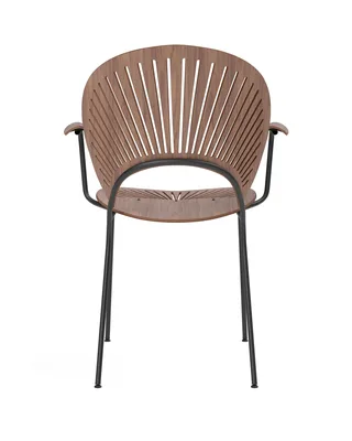 Trinidad Armchair by Fredericia in Walnut lacquer, FSC Mix 70%, Black, smooth – product photo 2 of 4
