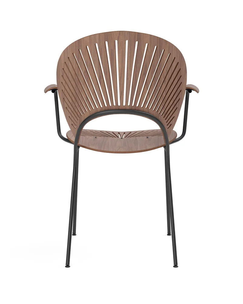 Trinidad Armchair by Fredericia in Walnut lacquer, FSC Mix 70%, Black, smooth – product photo 2 of 4