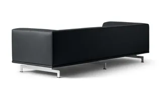 Delphi Sofa, 3 seater, 240cm by Fredericia in Leather Max 98, Black, Brushed aluminium – product photo 3 of 4