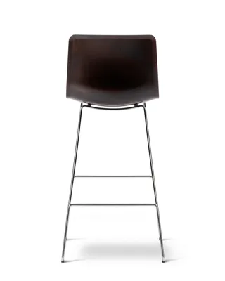 Pato Paper Sledge Barstool by Fredericia in Papershell w/black screws, FSC Mix 70%, Chrome, Sh 77 cm – product photo 2 of 4