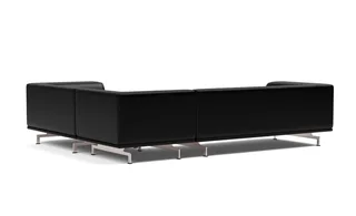 Delphi Elements - Configuration D von Fredericia in Leather Max 98, Black, Brushed aluminium – Produktfoto 3 von 4