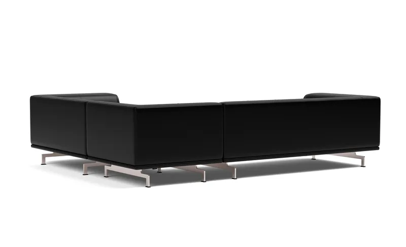 Delphi Elements - Configuration D von Fredericia in Leather Max 98, Black, Brushed aluminium – Produktfoto 3 von 4
