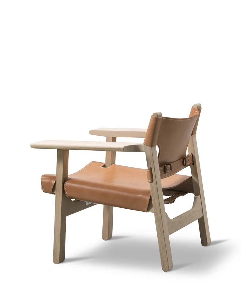 The Spanish Chair van Fredericia in Leather, natural, Oak soap, FSC Mix 70% – productfoto 5 van 7