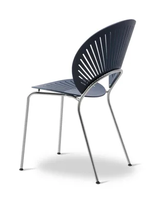 Trinidad by Fredericia in Beech nordic blue, FSC Mix 70%, Chrome – product photo 4 of 5