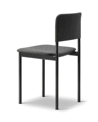 Plan Chair Fully Upholstered von Fredericia in Re-Wool 198, Black – Produktfoto 3 von 4