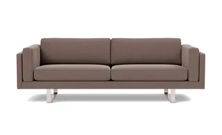 EJ280 Sofa, 3 seater, 240 cm by Fredericia in Erik 9998 Broken Grey, Brushed chrome, sledge base (High) – product photo 4 of 4
