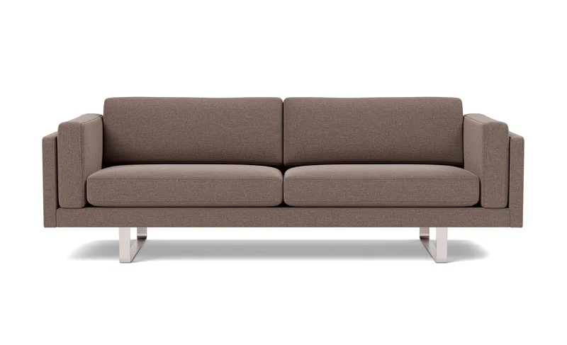 EJ280 Sofa, 3 seater, 240 cm by Fredericia in Erik 9998 Broken Grey, Brushed chrome, sledge base (High) – product photo 4 of 4