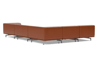 Delphi Elements - Configuration C by Fredericia in Leather Cera 905, Russet brown, Brushed aluminium – product photo 2 of 4