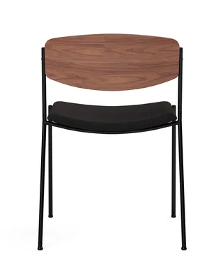 Lynderup Chair Seat upholstered von Fredericia in Re-Wool 198, Walnut lacquer, FSC Mix 70%, Black lacquer – Produktfoto 2 von 4