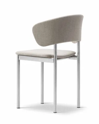 Plan Armchair de Fredericia en Re-Wool 128, Brushed steel – photo du produit 2 sur 4
