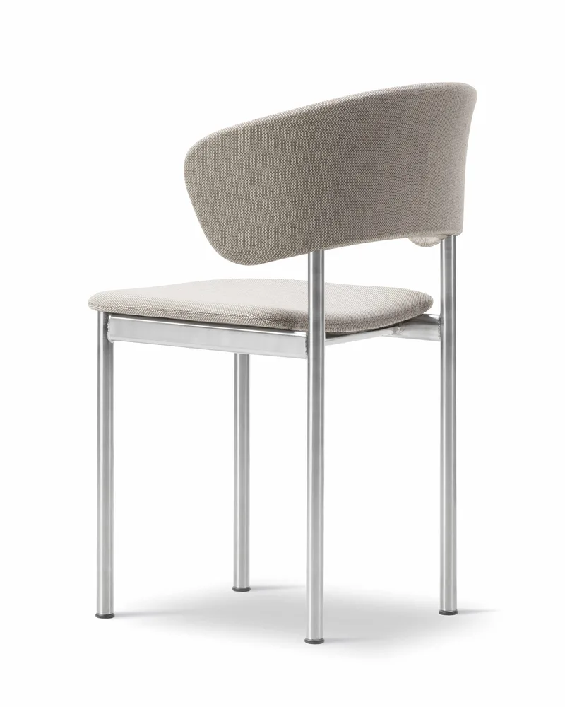 Plan Armchair de Fredericia en Re-Wool 128, Brushed steel – photo du produit 2 sur 4