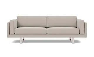 EJ280 Sofa, 3 seater, 240 cm by Fredericia in Erik 3790 Linen, Brushed chrome, sledge base (High) – product photo 4 of 4