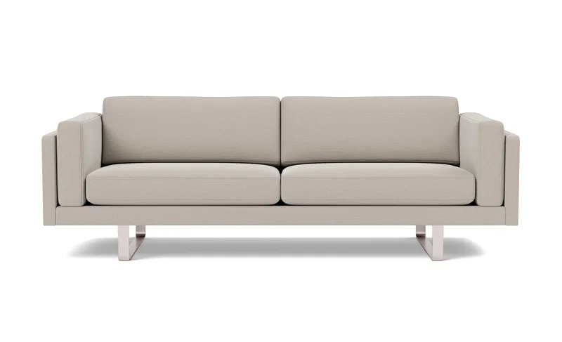 EJ280 Sofa, 3 seater, 240 cm by Fredericia in Erik 3790 Linen, Brushed chrome, sledge base (High) – product photo 4 of 4