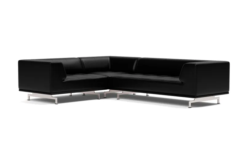 Delphi Elements - Configuration B by Fredericia in Leather Max 98, Black, Brushed aluminium – product photo 1 of 4