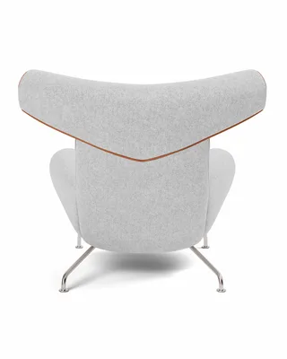 Wegner Ox Chair van Fredericia in Hallingdal 116, Leather Max 95, Cognac, Brushed stainless steel – productfoto 2 van 4