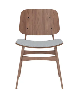 Søborg Wood Base Seat upholstered by Fredericia in Hallingdal 130, Walnut lacquer – product photo 4 of 4
