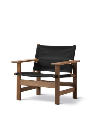 The Canvas Chair by Fredericia in Black canvas, Smoked oak, olied, FSC Mix 70% – product photo 2 of 5
