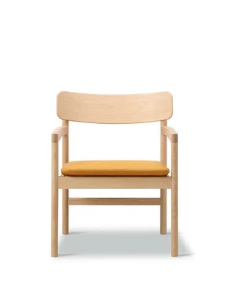 Post Lounge Chair von Fredericia in Vidar 472, Oak oil, FSC Mix 70%, With natural webbing – Produktfoto 4 von 4