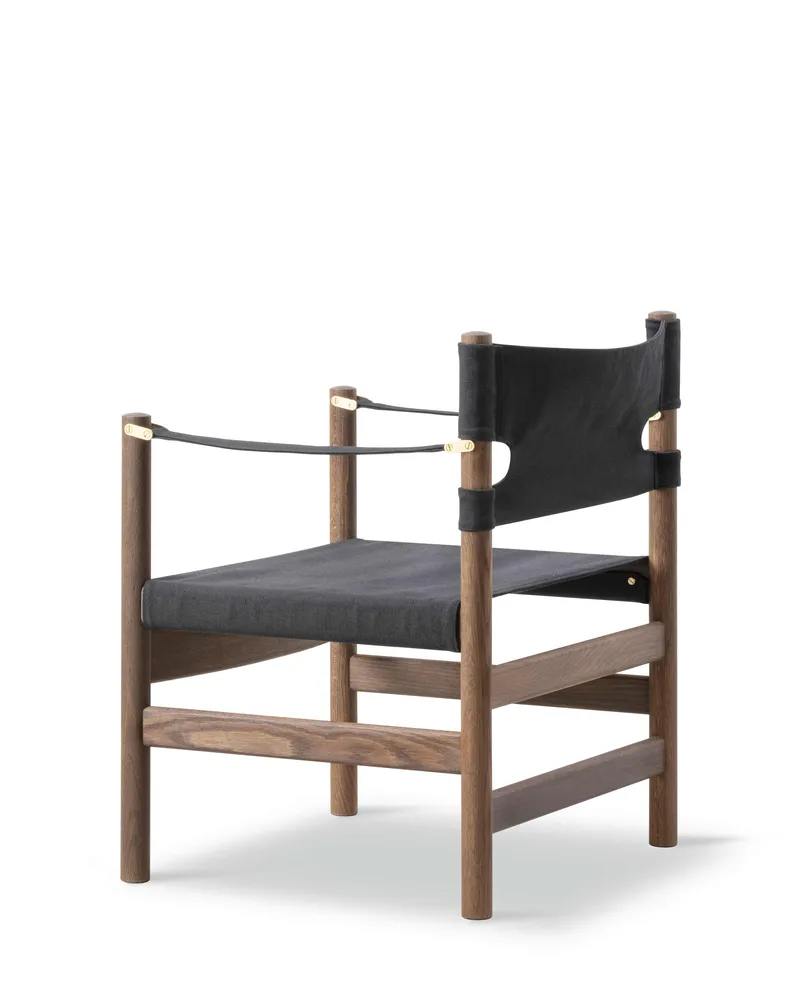 Canvas 21 Chair von Fredericia in Black canvas, Smoked oak, olied, FSC Mix 70% – Produktfoto 4 von 5