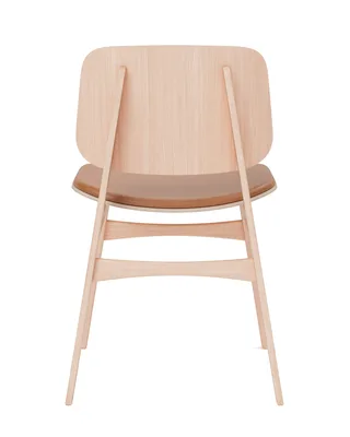 Søborg Wood Base Seat upholstered by Fredericia in Leather Max 95, Cognac, Oak lacquer, FSC Mix 70% – product photo 2 of 4