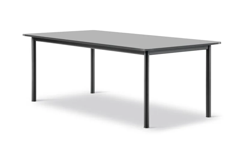 Plan Table by Fredericia in Black linoleum, Black, 200 × 100 cm, height 73 cm – product photo 1 of 2
