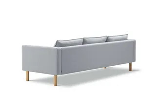 Jota Sofa on Legs, 3-pers., 231 cm by Fredericia in Twillwool 1001, Oak light oil, FSC Mix 70%, Arm cushions not included – product photo 2 of 3