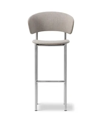 Plan Arm Barstool von Fredericia in Re-Wool 128, Brushed steel, Sh 78 cm – Produktfoto 4 von 4