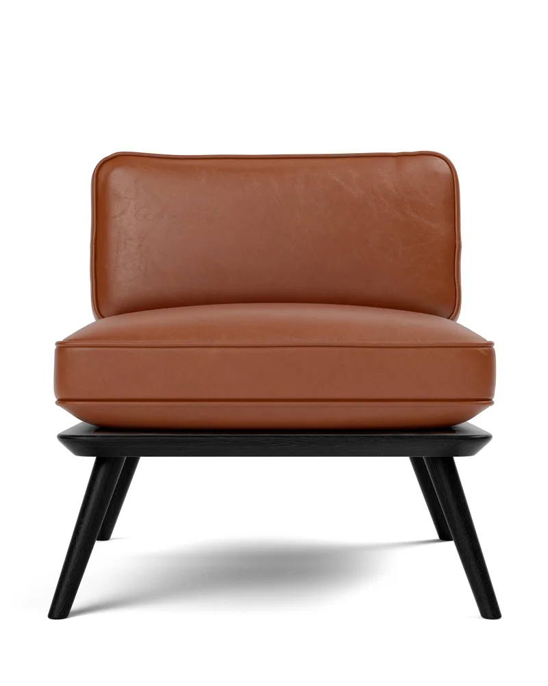 Spine Lounge Suite Chair Petit by Fredericia in Leather Cera 905, Russet brown, Black ash, FSC Mix 70% – product photo