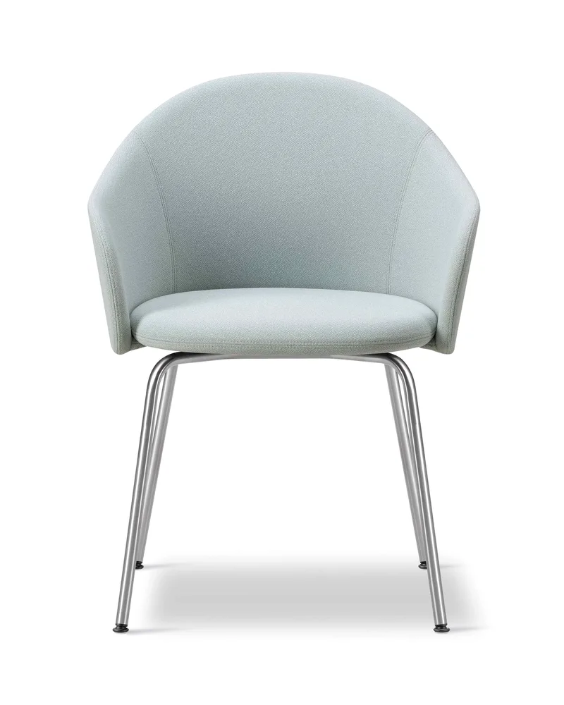 Gomo Armchair Tube Base by Fredericia in Mylla 811, Brushed stainless steel – product photo 2 of 2