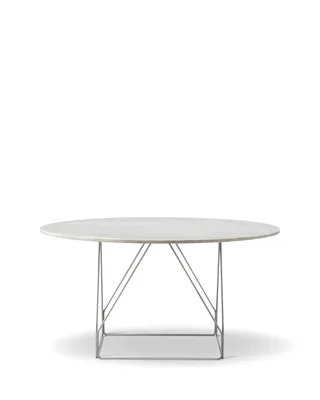 JG Table, Ø140 cm by Fredericia in Ivory Quartzite, Brushed stainless steel, None – product photo 2 of 2