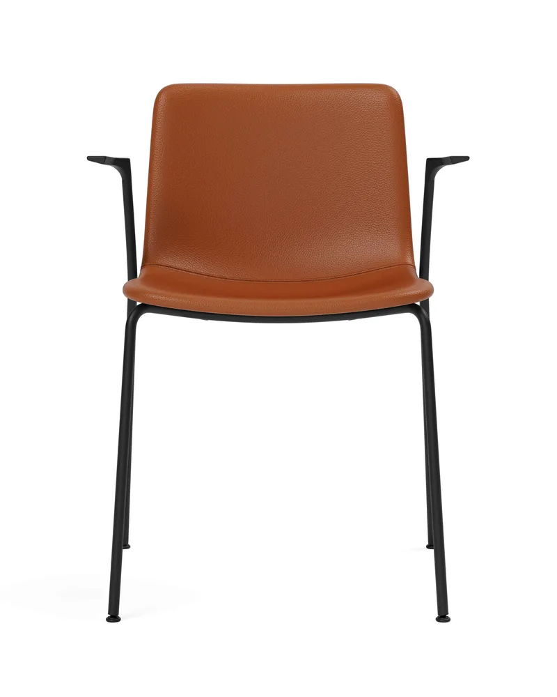 Pato 4 Leg Armchair by Fredericia in Leather Omni 307, Cognac, Black – product photo