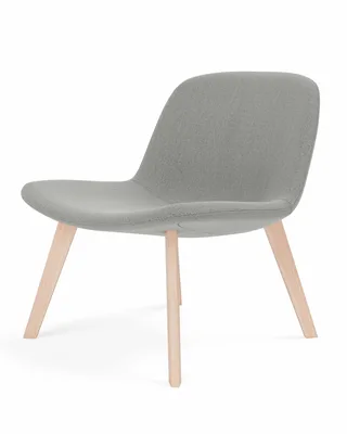 Eyes Lounge Wood base van Fredericia in Re-Wool 128, Oak lacquer – productfoto 1 van 4