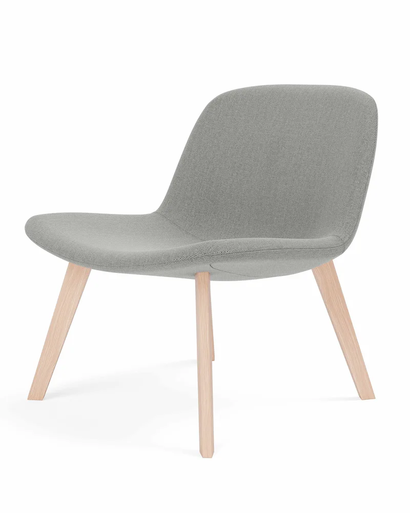 Eyes Lounge Wood base van Fredericia in Re-Wool 128, Oak lacquer – productfoto 1 van 4