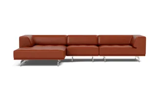 Delphi Elements - Configuration A van Fredericia in Leather Cera 905, Russet brown, Brushed aluminium – productfoto 4 van 4