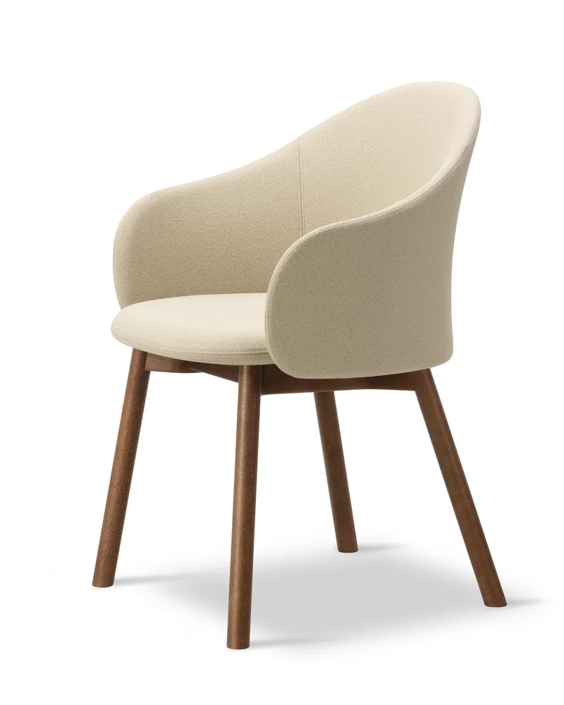 Gomo Armchair Wood Base by Fredericia in Mylla 221, Smoked oak stained lacquer, FSC Mix 70% – product photo 1 of 2