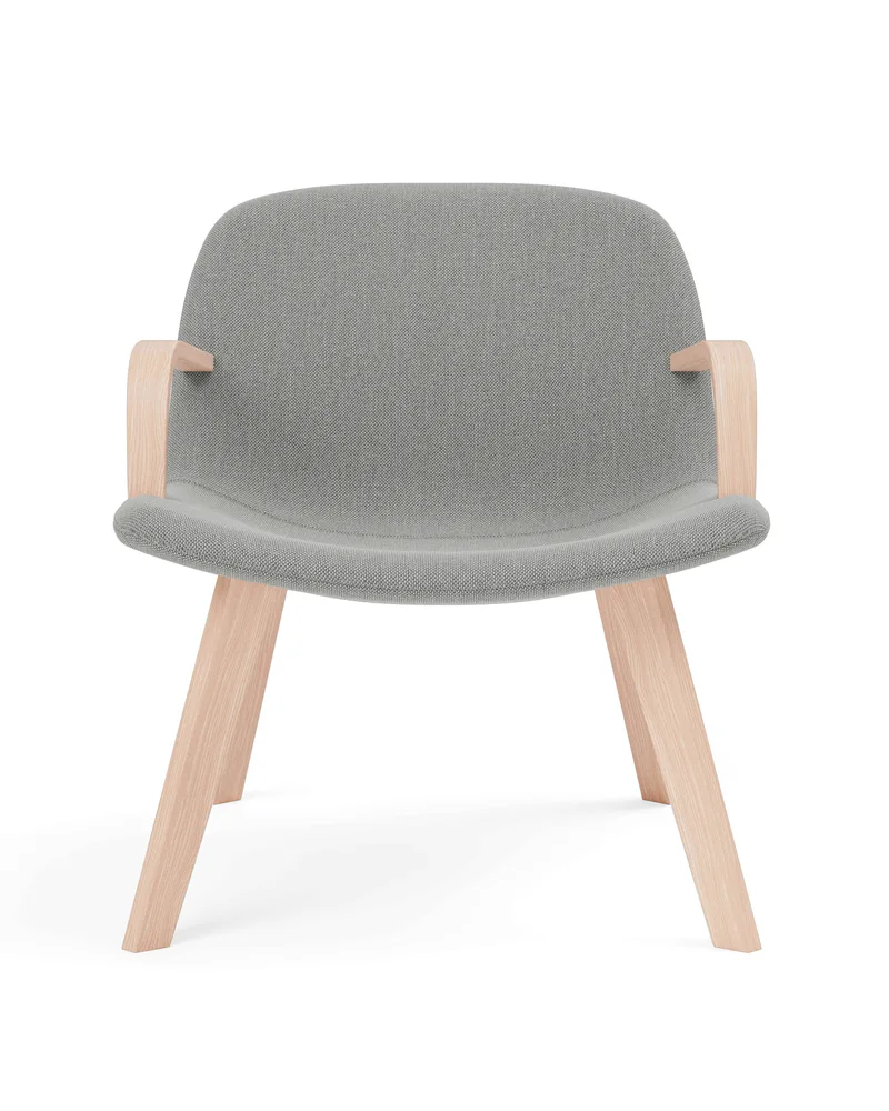 Eyes Lounge Wood base Armchair van Fredericia in Re-Wool 128, Oak lacquer – productfoto