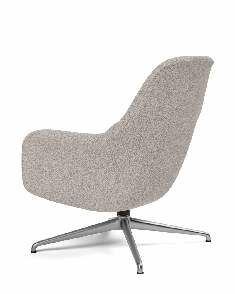 Swoon Lounge Petit Swivel base van Fredericia in Elle 230, Swivel base polished aluminium – productfoto 3 van 4