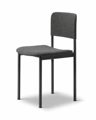 Plan Chair Fully Upholstered von Fredericia in Re-Wool 198, Black – Produktfoto 1 von 4