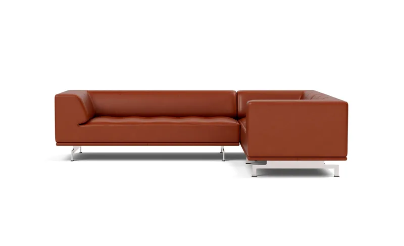 Delphi Elements - Configuration D von Fredericia in Leather Cera 905, Russet brown, Brushed aluminium – Produktfoto 4 von 4