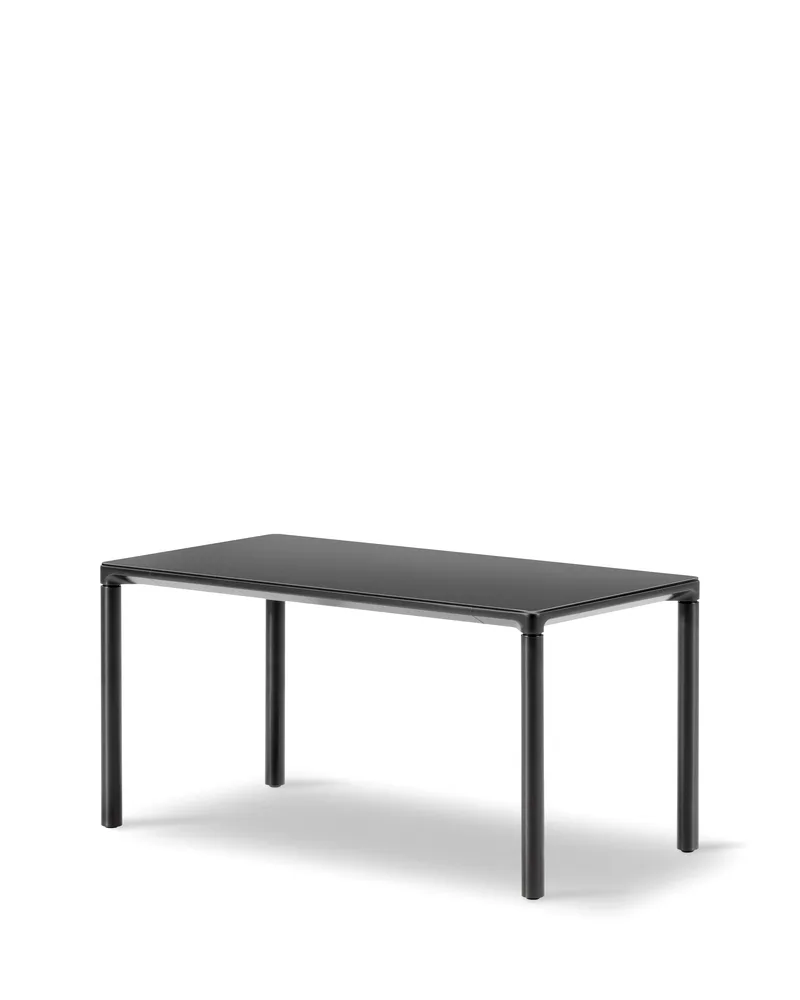 Piloti Alu, 75x39 cm by Fredericia in Laminate Fenix NTM Black, Black lacquered aluminium, 35 cm – product photo 1 of 2