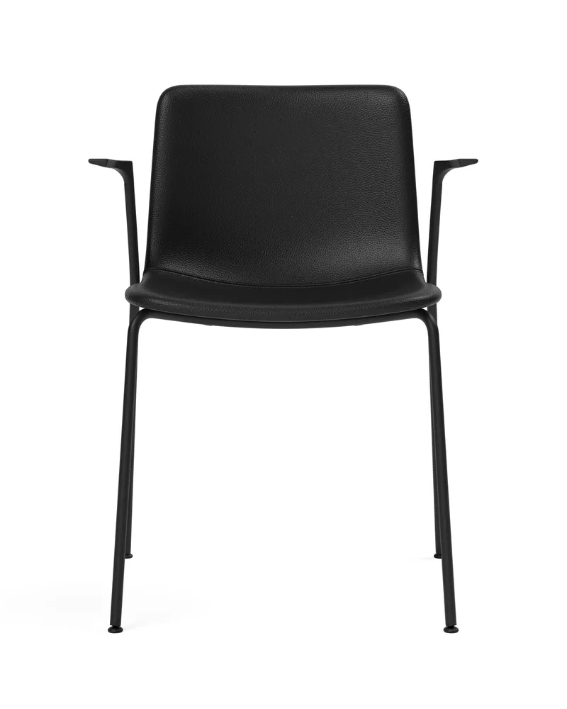 Pato 4 Leg Armchair by Fredericia in Leather Omni 301, Black, Black – product photo