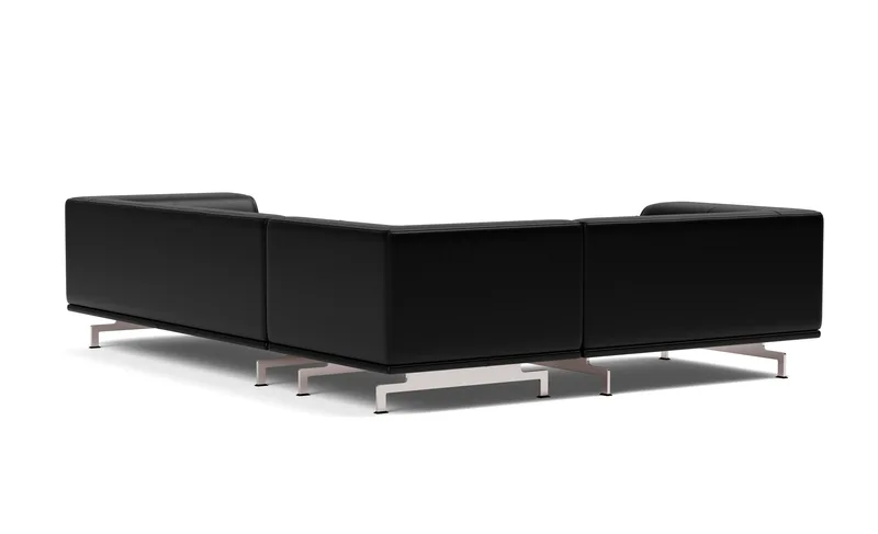 Delphi Elements - Configuration B by Fredericia in Leather Max 98, Black, Brushed aluminium – product photo 3 of 4