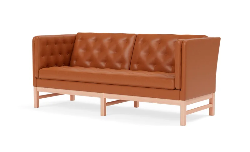 EJ315 Sofa, 2½ seater, 180 cm by Fredericia in Leather Max 95, Cognac, Oak light oil – product photo 1 of 4