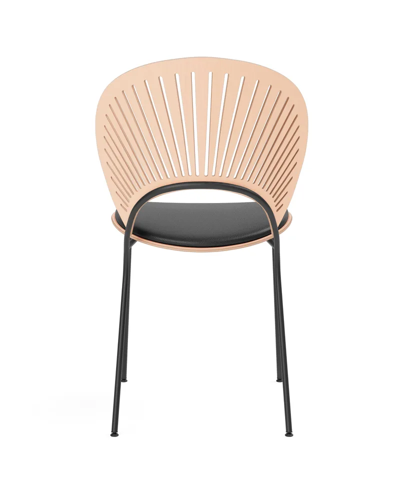 Trinidad Chair Seat upholstered de Fredericia en Leather Omni 301, Black, Beech, lacquer, FSC Mix 70%, Black, smooth – photo du produit 2 sur 4